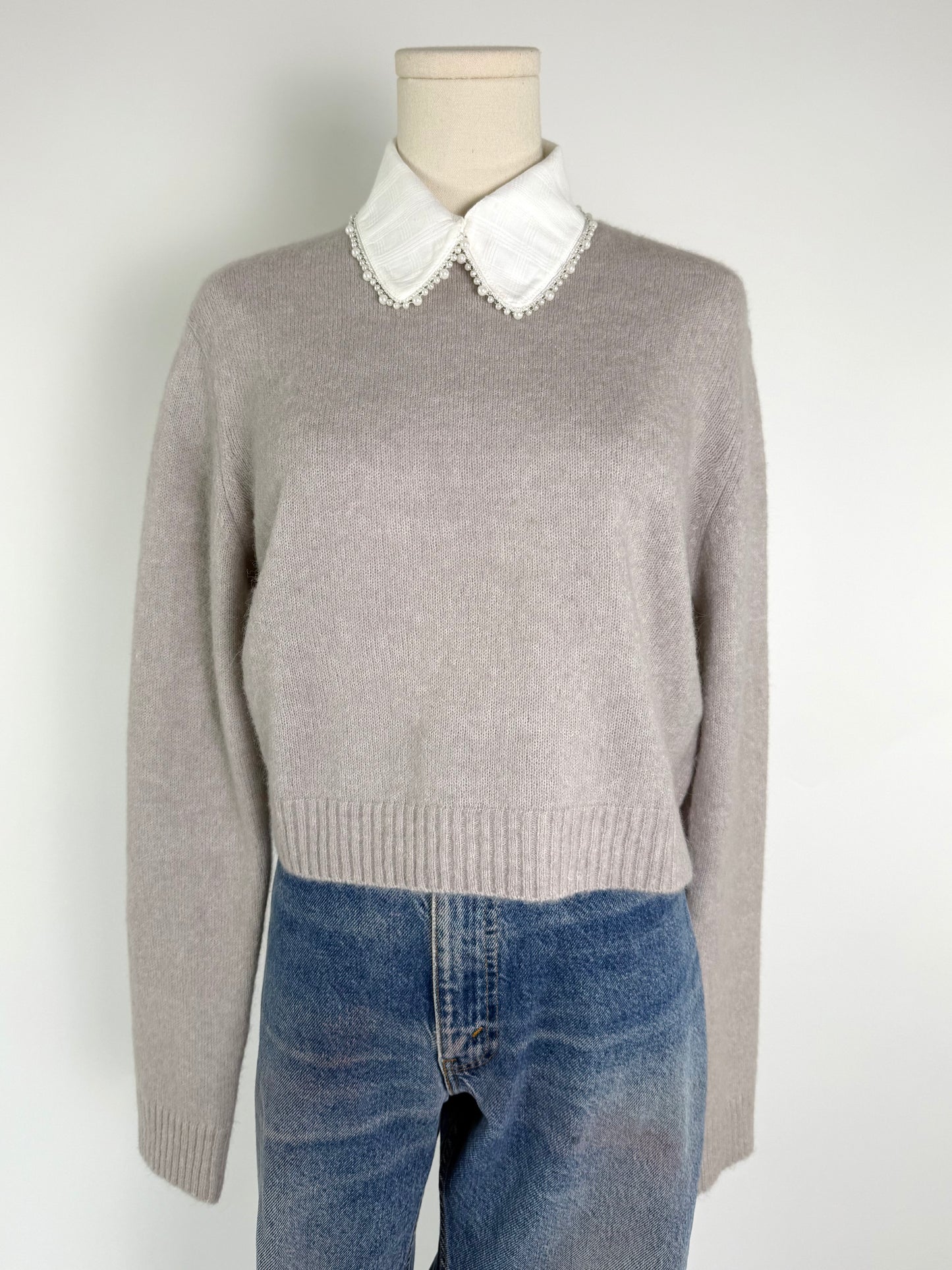 Baum Und PFerdgarten Beige With Cream/Pearl Collar Sweater