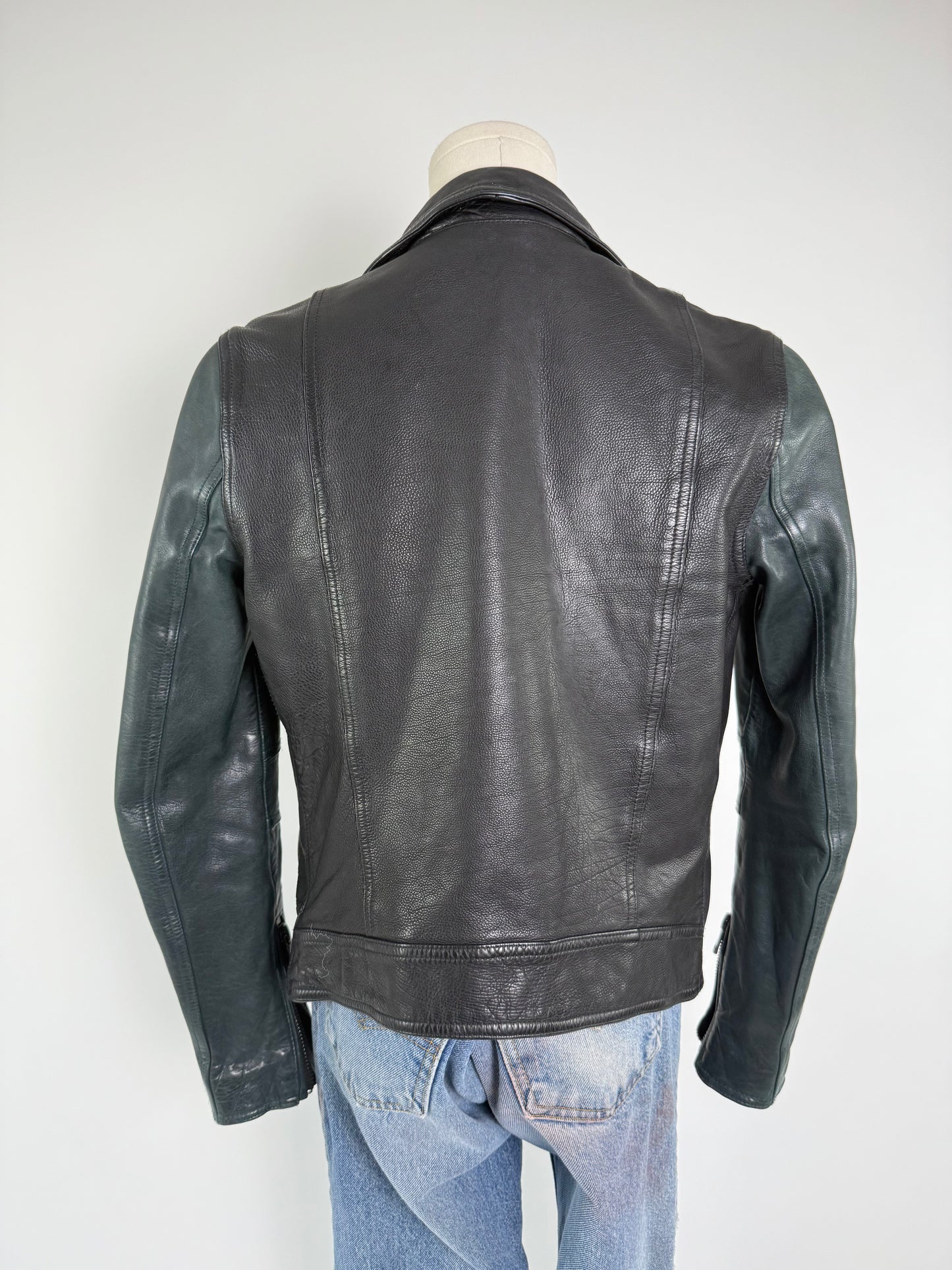 Baldwin Black & Green Leather Jacket