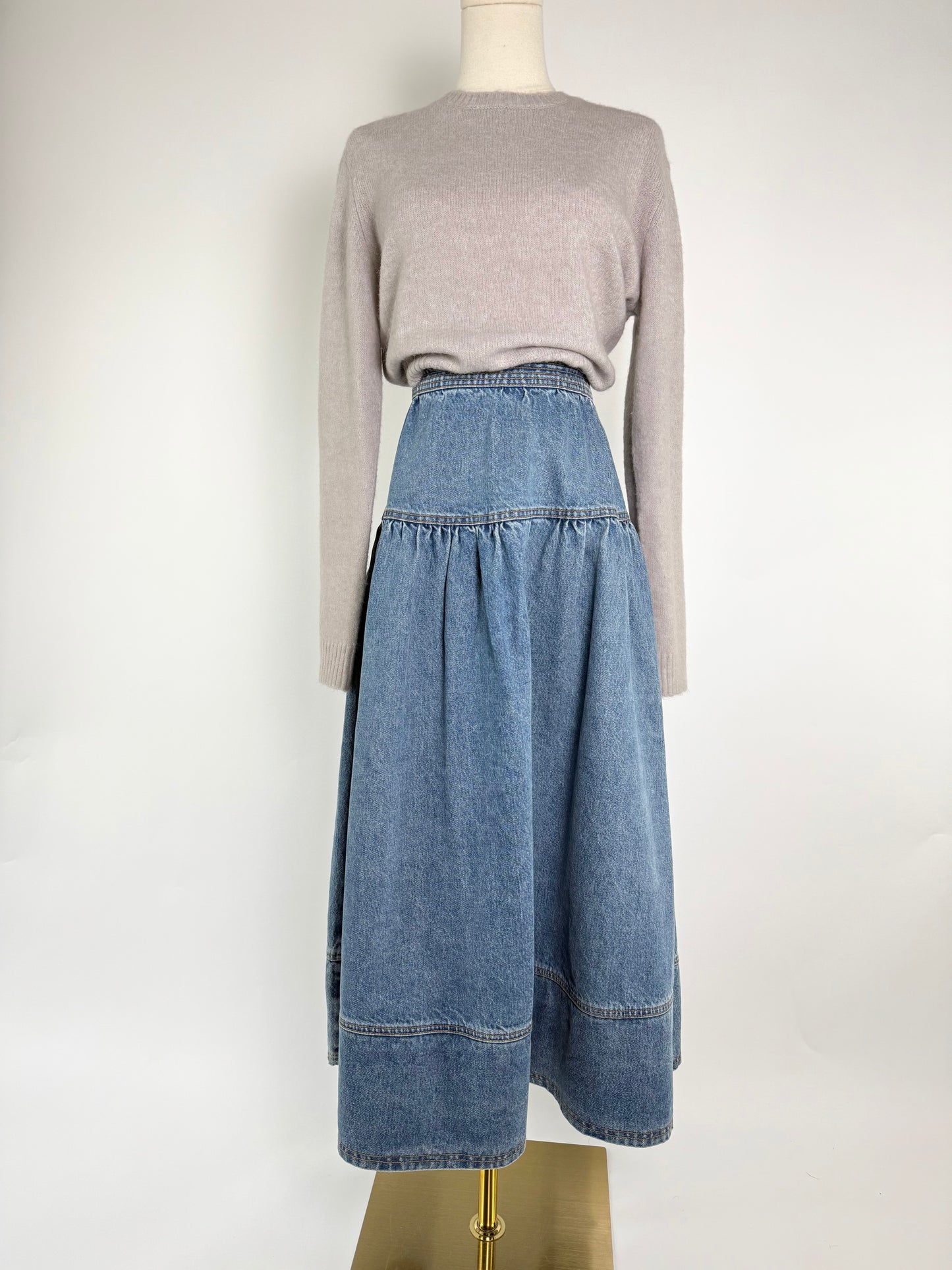 Ulla Johnson Denim Midi Skirt