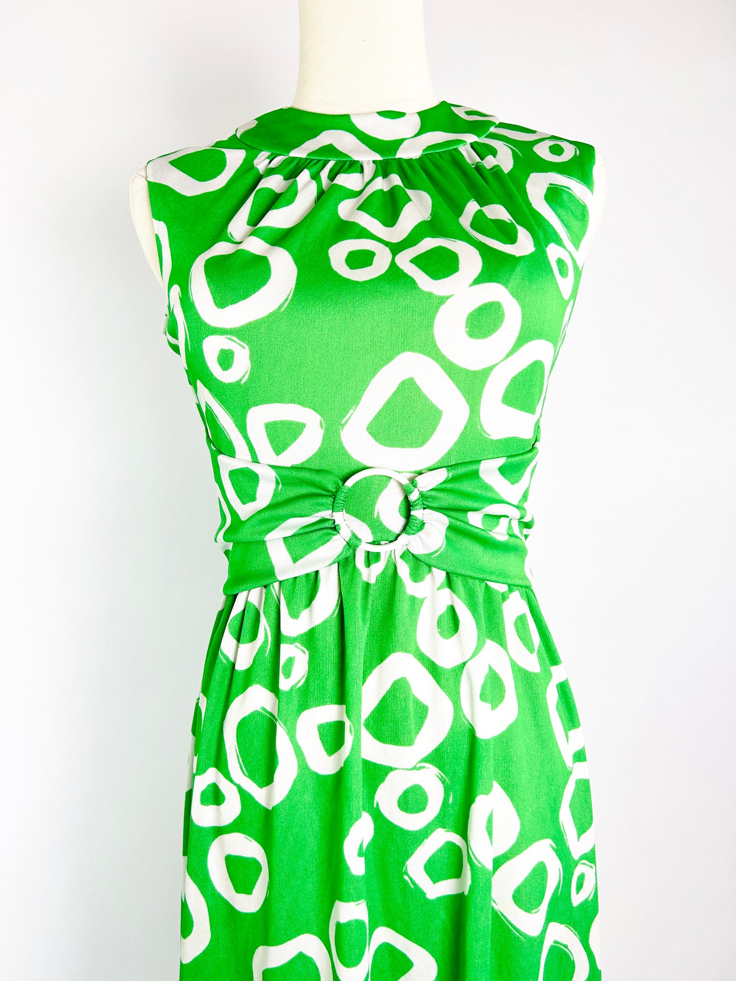 Vintage Green and White Dress