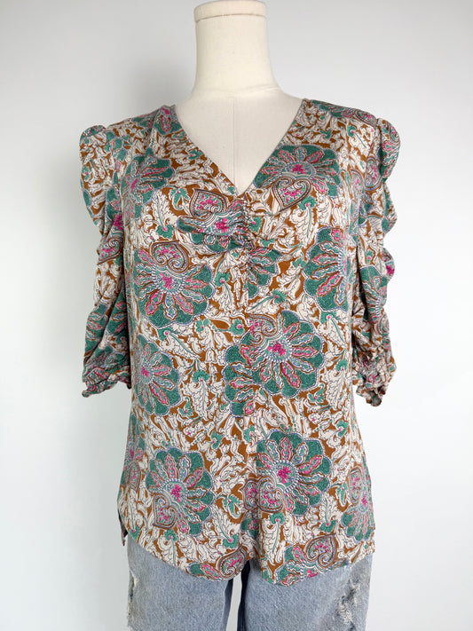 Veronica Beard Silk Paisley Top