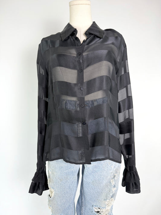 Vintage Patrick Christopher Black Silk Top