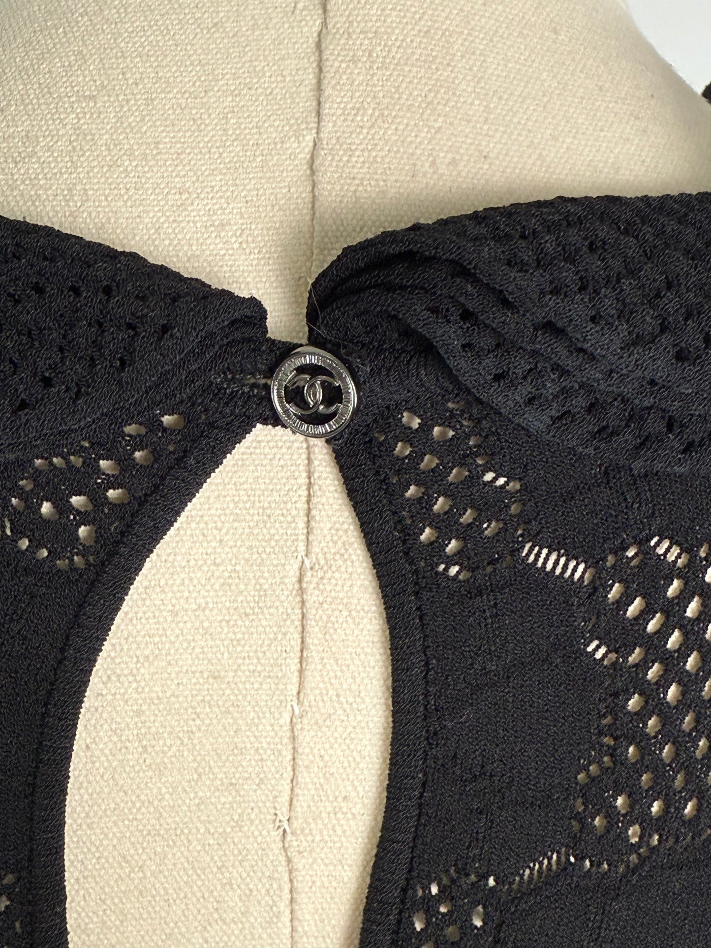 Chanel Perforated Ruffle Dress