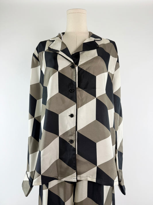Cynthia Rowley Geometric Silk Top