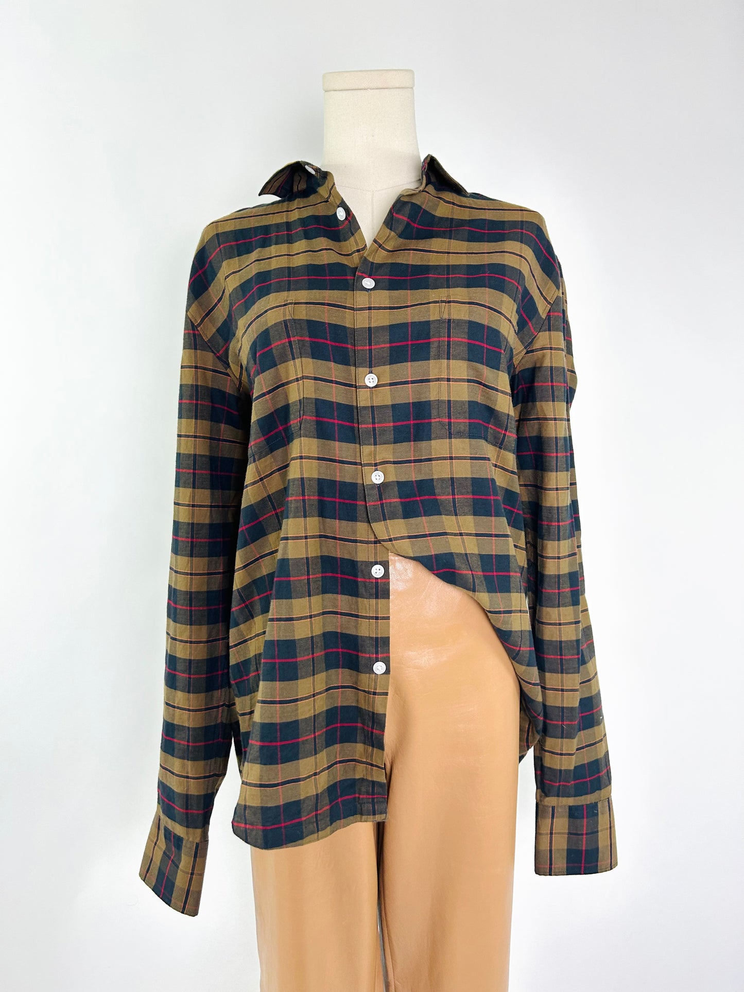 Goodman Brown Black and Red Plaid Top