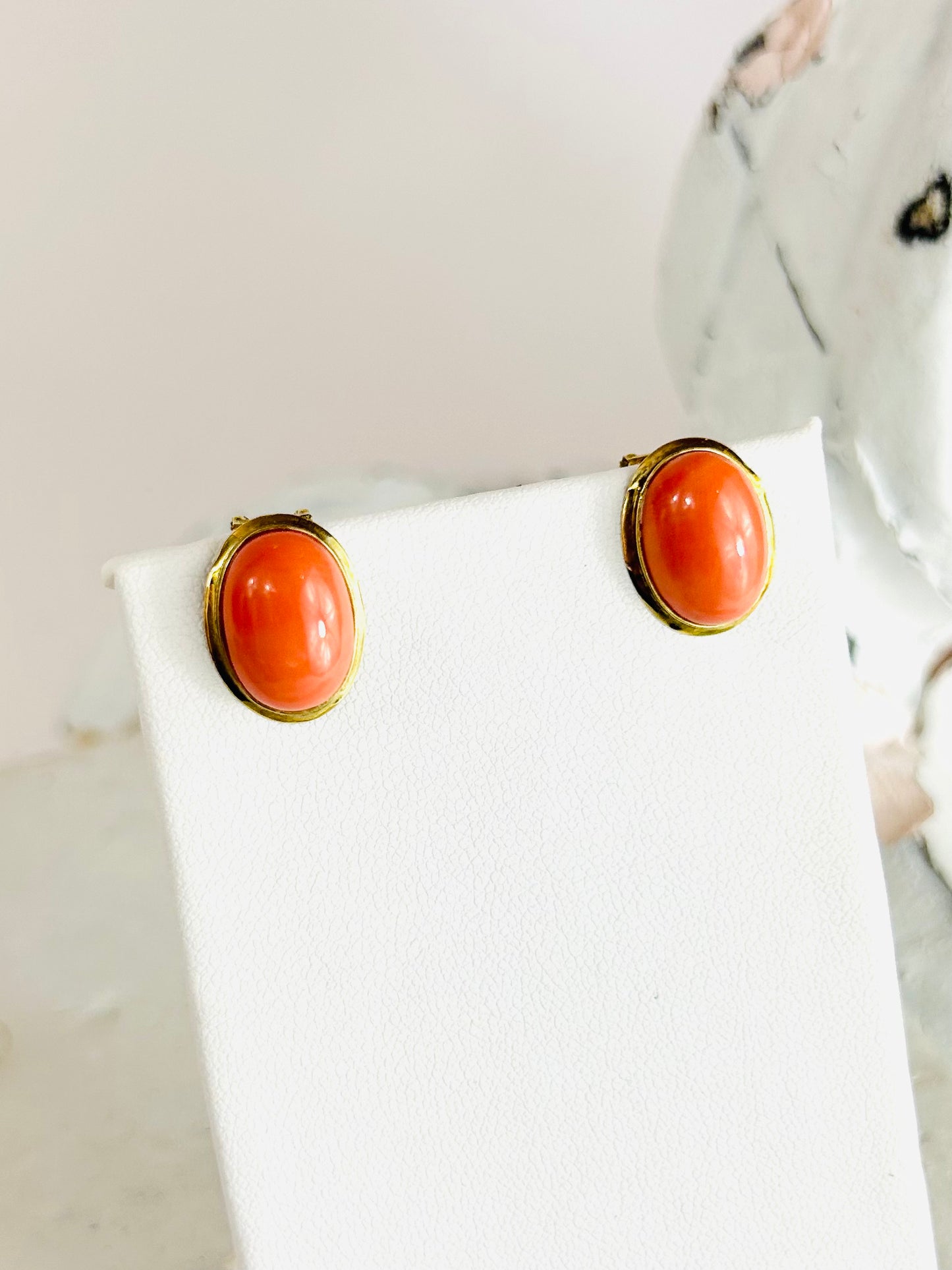 Vintage 14K Coral Studs