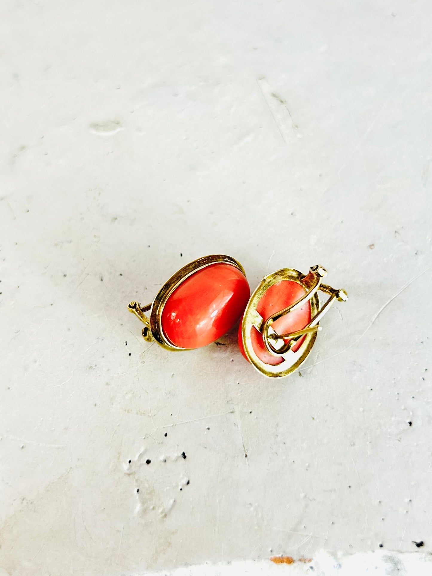 Vintage 14K Coral Studs