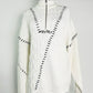 Staud White and Black Pullover Sweater