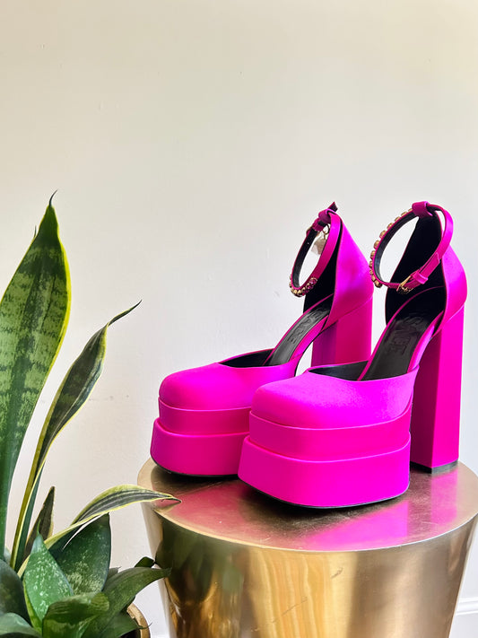 Versace Hot Pink Platforms