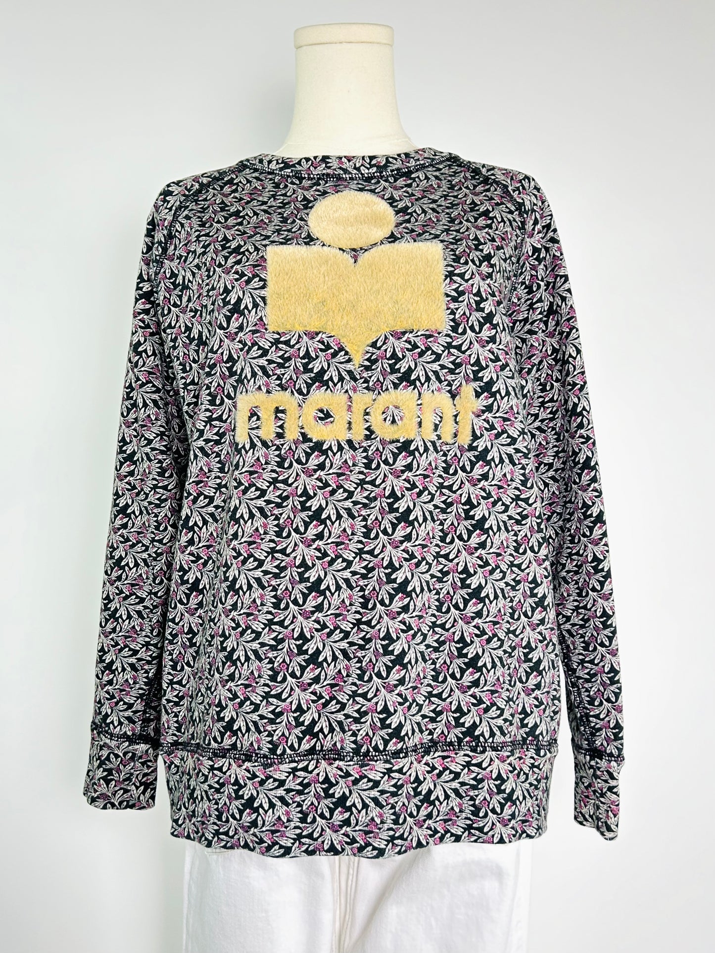 Isabel Marant Floral and Faux Fur Sweatshirt