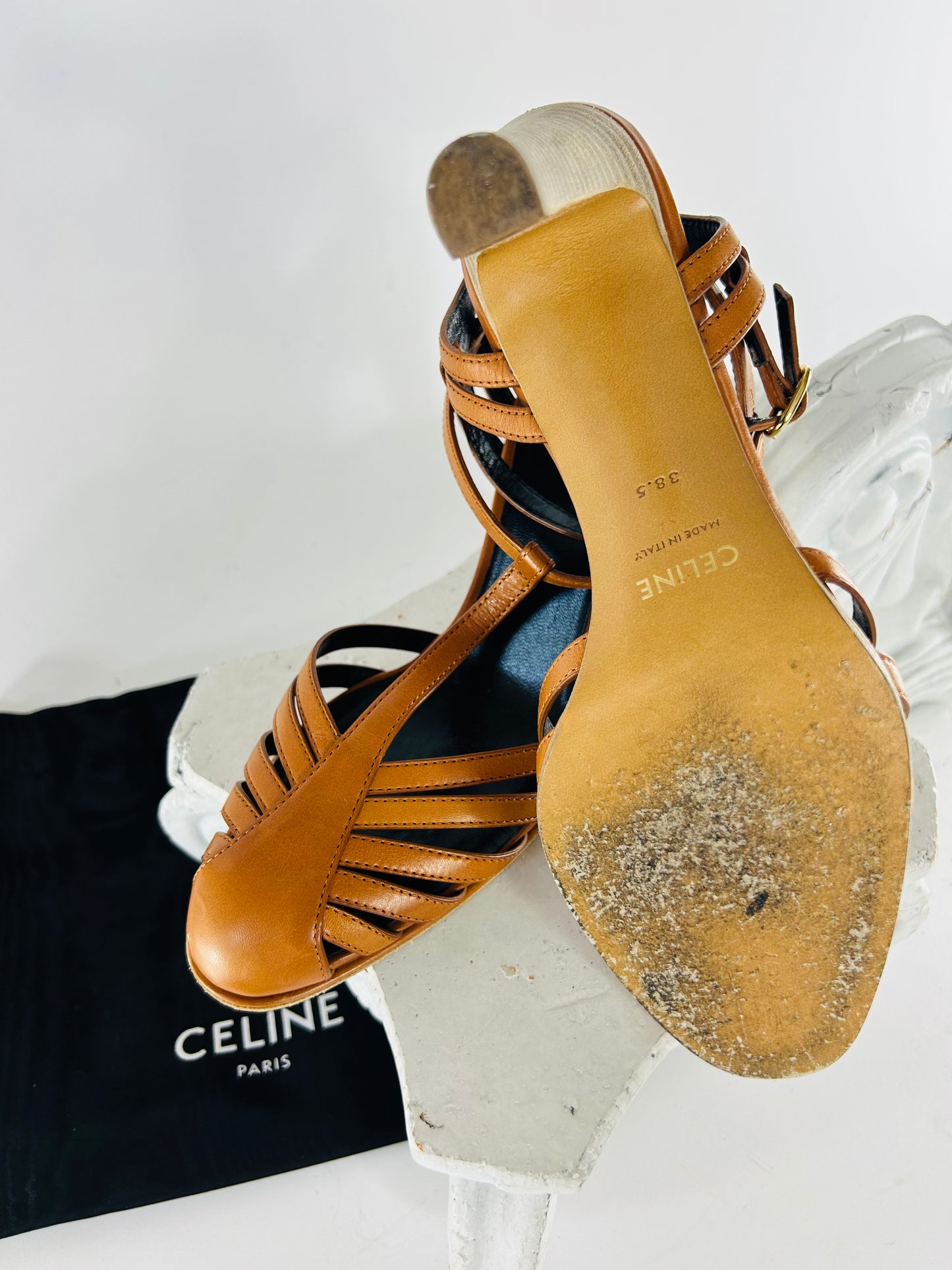 Celine T Strap Leather Heel
