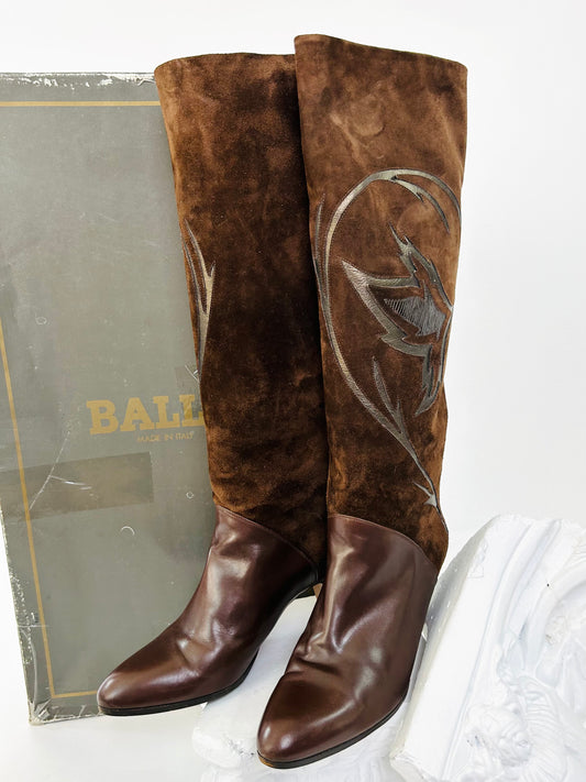 Vintage Bally Suede Heeled Boot