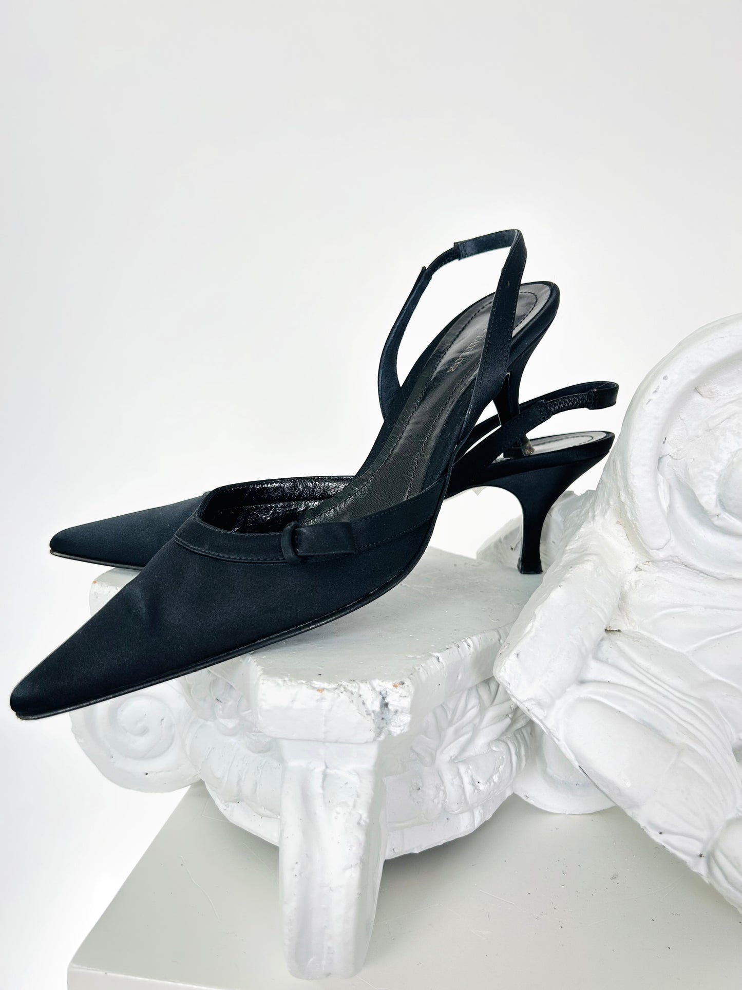 Vintage Ann Taylor Black Satin Heels