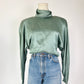 Vintage Ellen Tracy Sage Silk Turtleneck Top