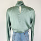 Vintage Ellen Tracy Sage Silk Turtleneck Top