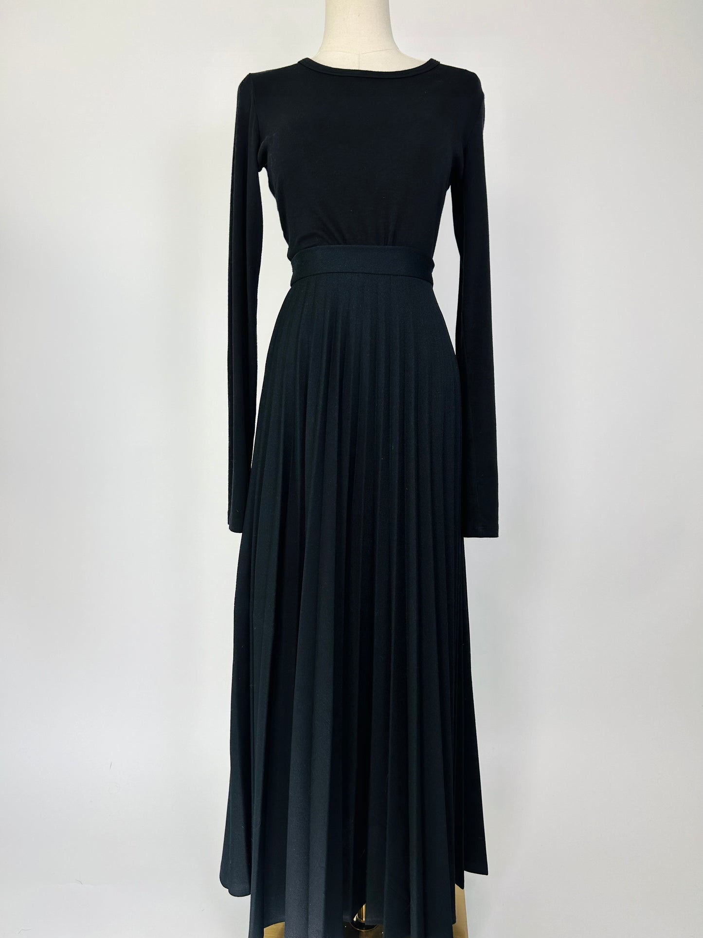 Vintage Pleated Maxi Skirt