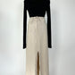 Vintage Linen Maxi Skirt with Slit