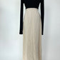 Vintage Linen Maxi Skirt with Slit