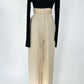 Vintage Linen Pleated Natural Trousers with Relaxed Weave