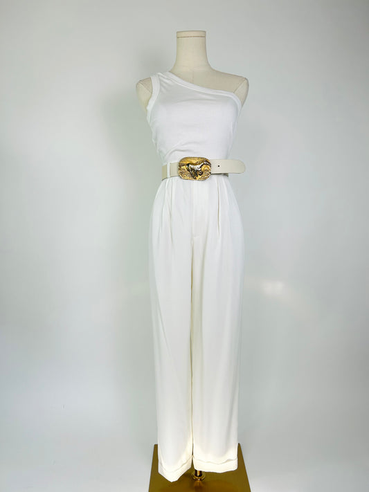 Vintage Dana Buchman White Pleated Pant