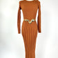 Vintage Venice Midi Terra Cotta Sweater Dress