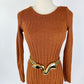 Vintage Venice Midi Terra Cotta Sweater Dress