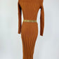 Vintage Venice Midi Terra Cotta Sweater Dress