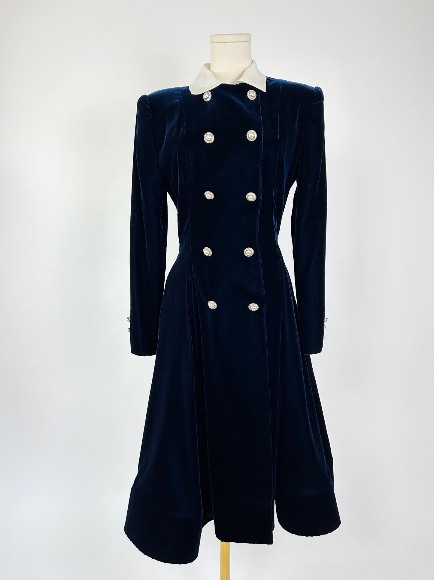 Vintage Oscar de la Renta Blue Velvet Collectors Dress