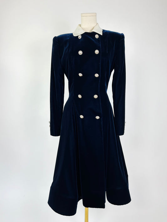 Vintage Oscar de la Renta Blue Velvet Collectors Dress