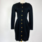 Vintage Grith Gerner Black Dress with Gold Buttons