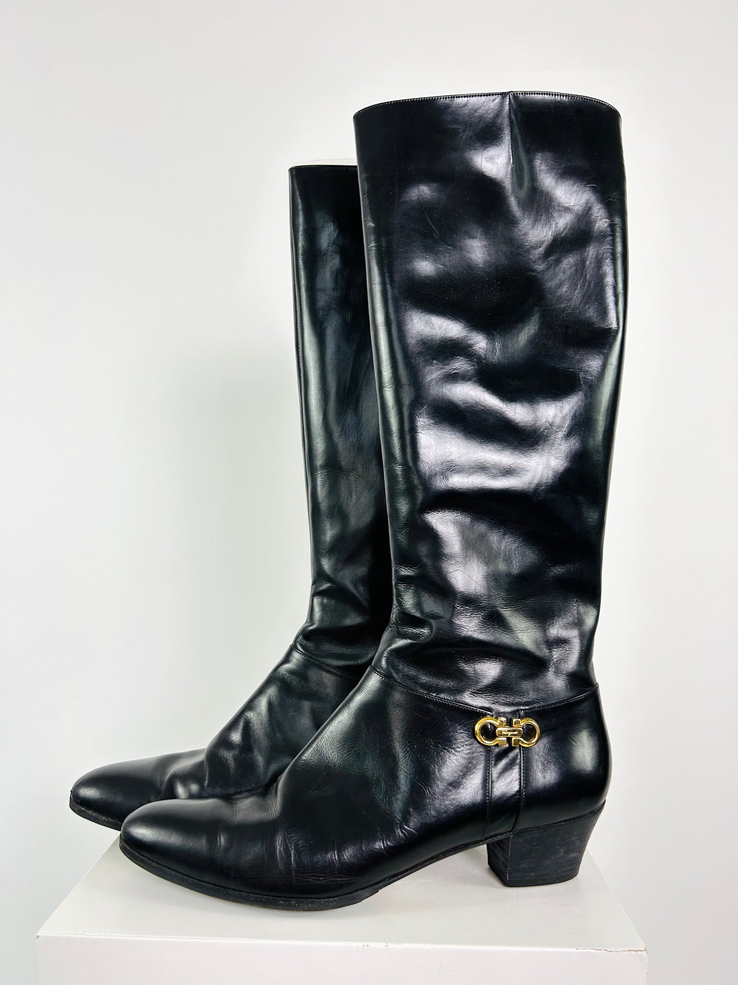 Vintage Salvador Ferragamo Black Boots