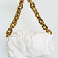 Bottega Veneta White Bag with Gold Chain