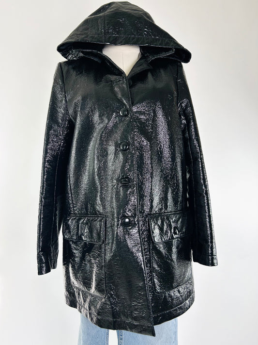 Sezanne Black Hooded Raincoat