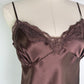 Shu Shu Brown Lace Trim Camy