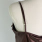 Shu Shu Brown Lace Trim Camy
