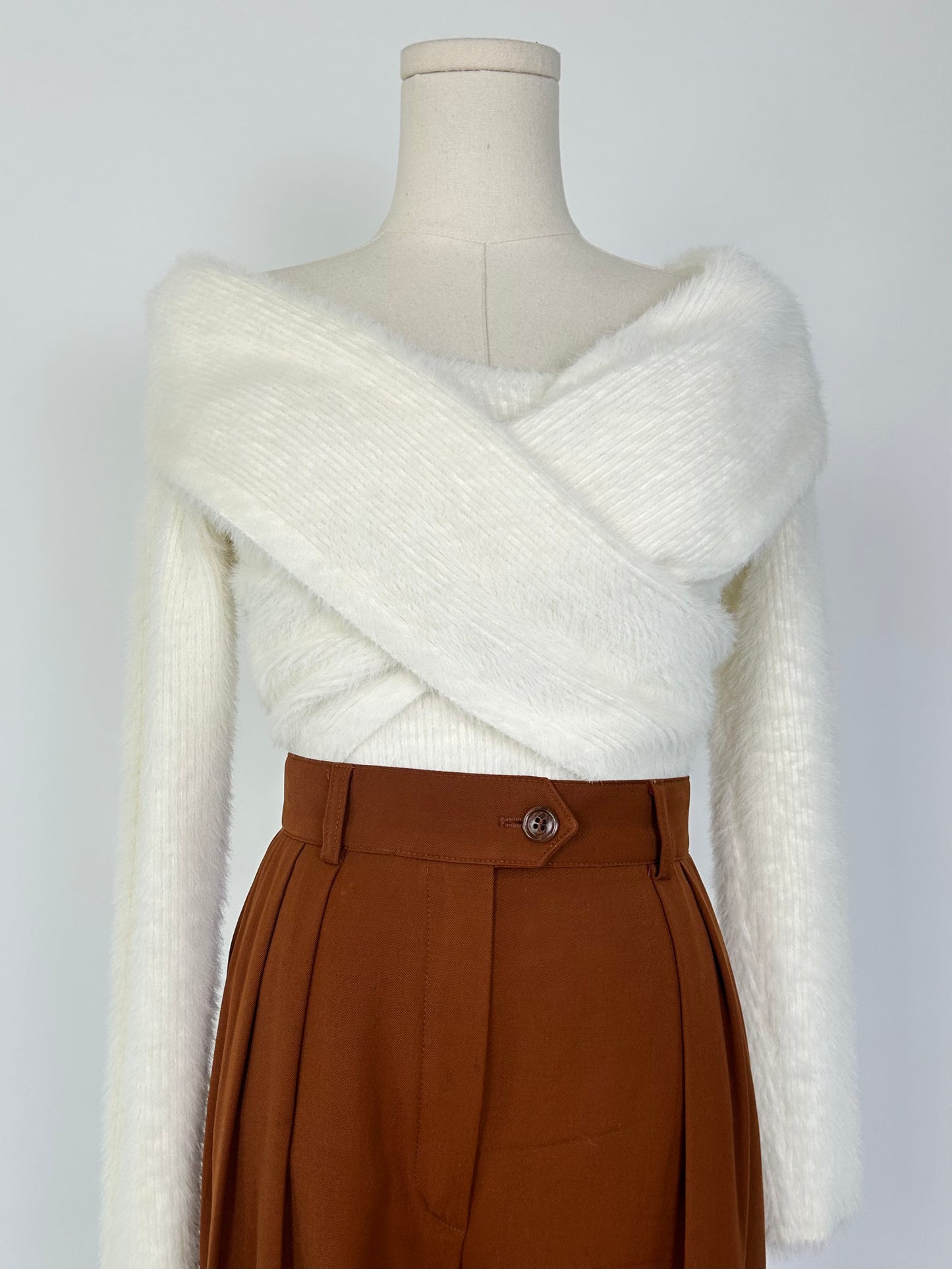 Jonathan Simkhai Cream Cross Over Sweater