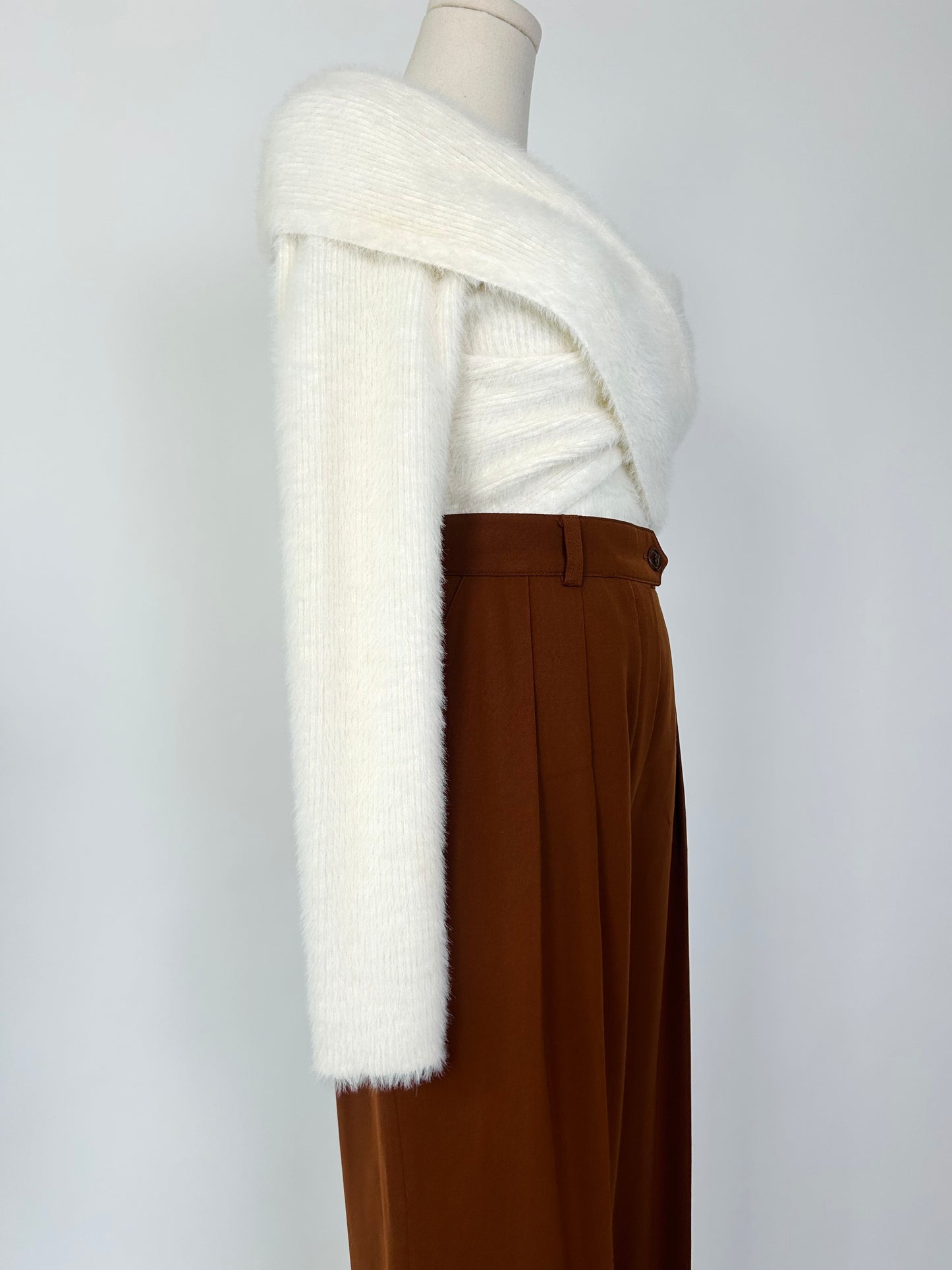 Jonathan Simkhai Cream Cross Over Sweater