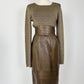 Vintage Escada Brown Leather Skirt