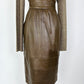 Vintage Escada Brown Leather Skirt