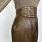 Vintage Escada Brown Leather Skirt