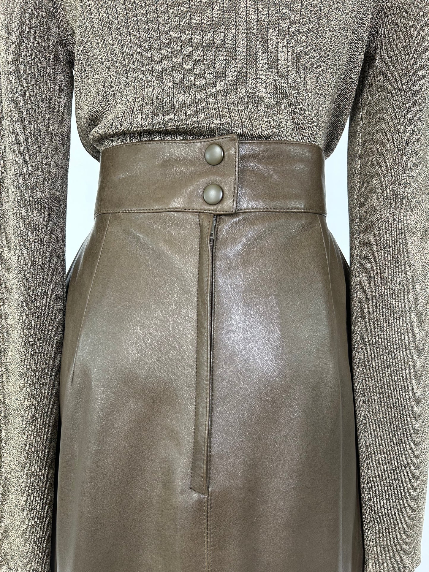 Vintage Escada Brown Leather Skirt