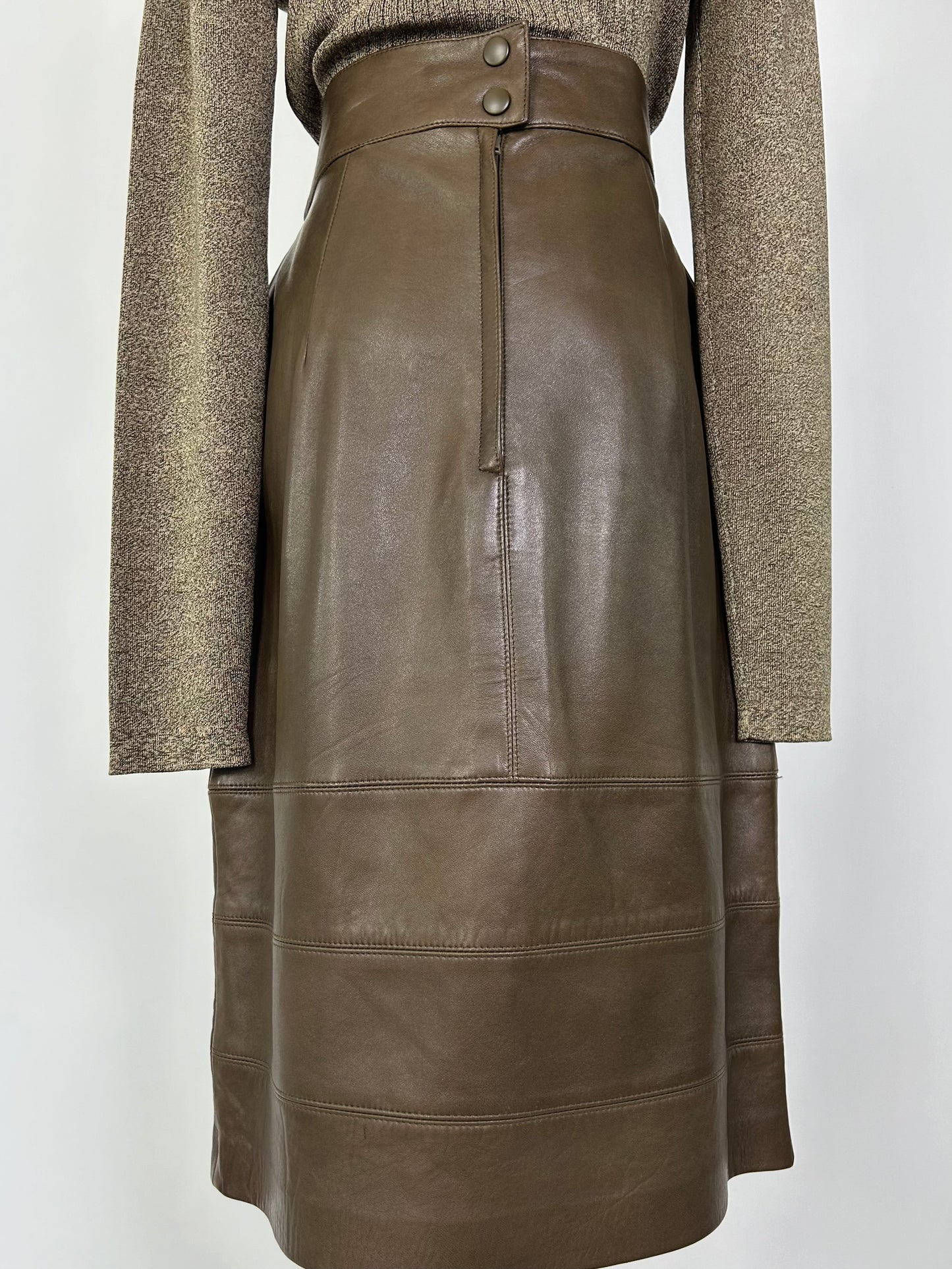 Vintage Escada Brown Leather Skirt