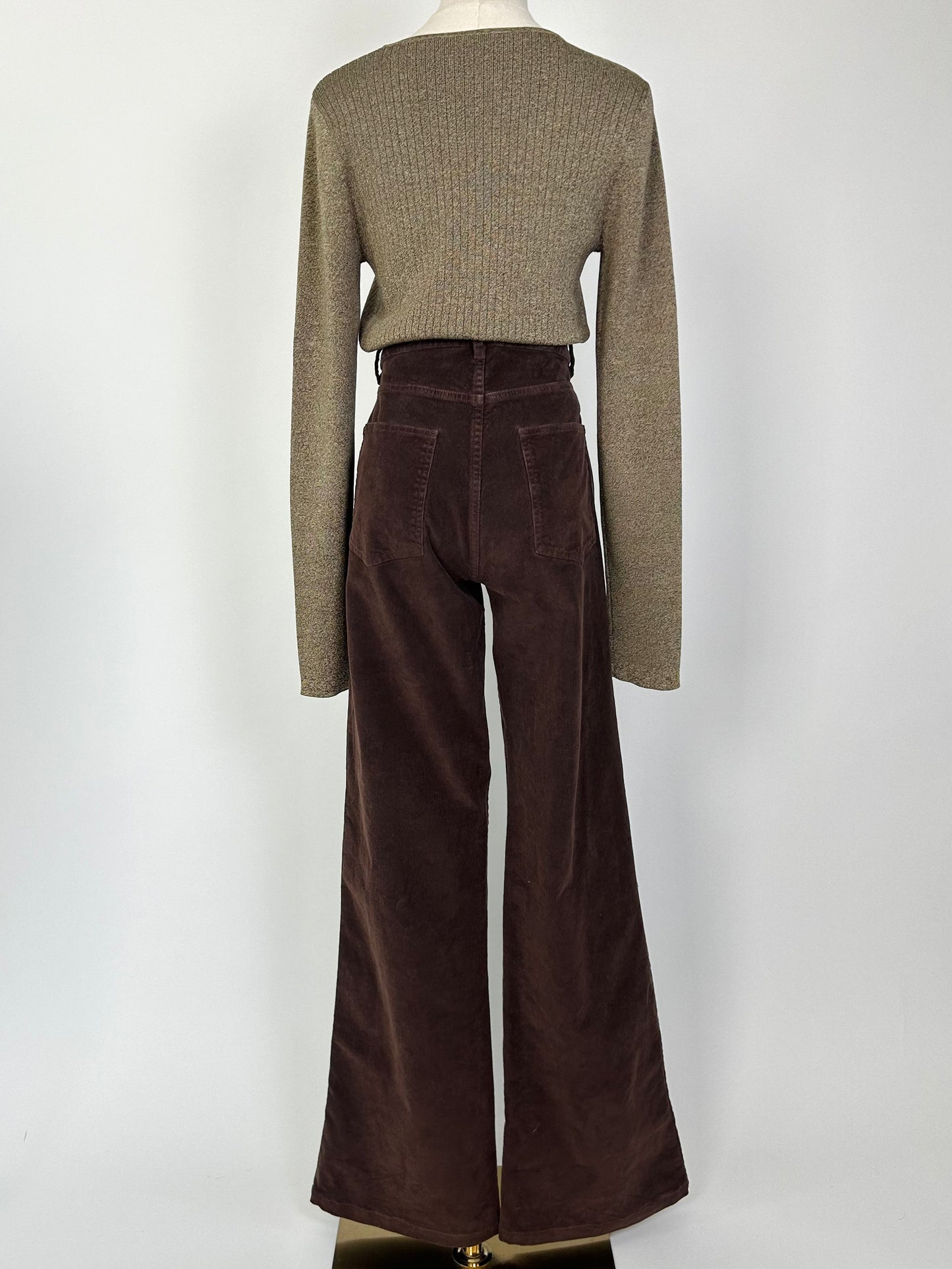 Nili Lotan Brown Corduroy Wide Leg