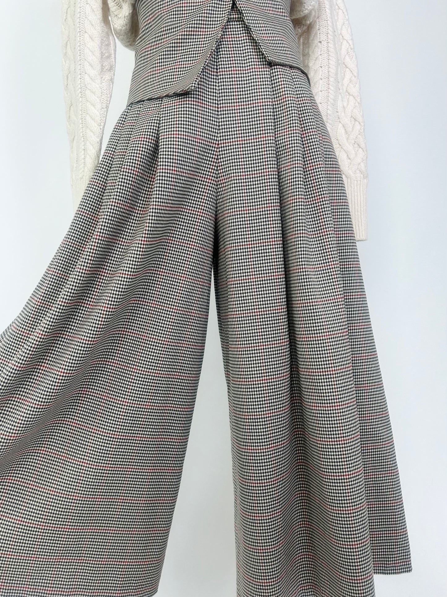 Zara Black and Red Checkered Pants