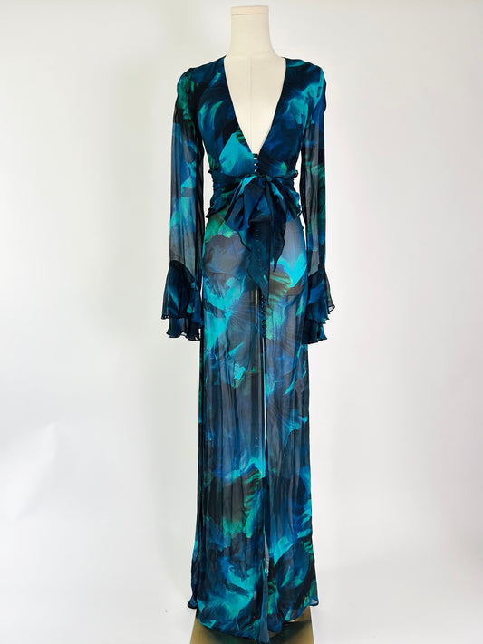 Rat and Boa Black Blue and Green Dress