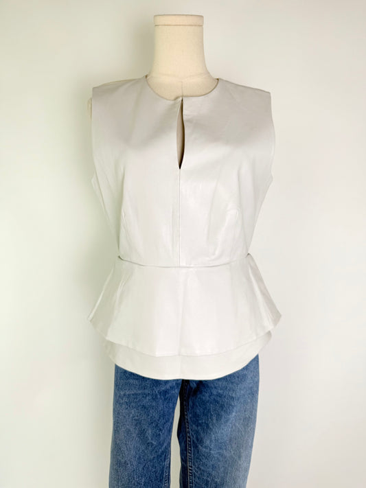 Diane Von Furstenberg Leather Peplum Top