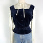 Vintage Victor Costa Cream and Navy Velvet Top