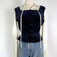 Vintage Victor Costa Cream and Navy Velvet Top