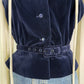 Vintage Victor Costa Cream and Navy Velvet Top