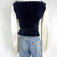 Vintage Victor Costa Cream and Navy Velvet Top